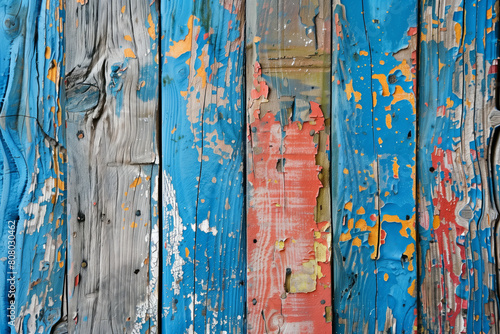 Wooden texture with paint residues  photo