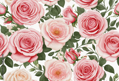 Elegant floral bouquet of pink roses on a beige background  perfect for weddings and romantic occasions  with plenty of copy space and a top view perspective 