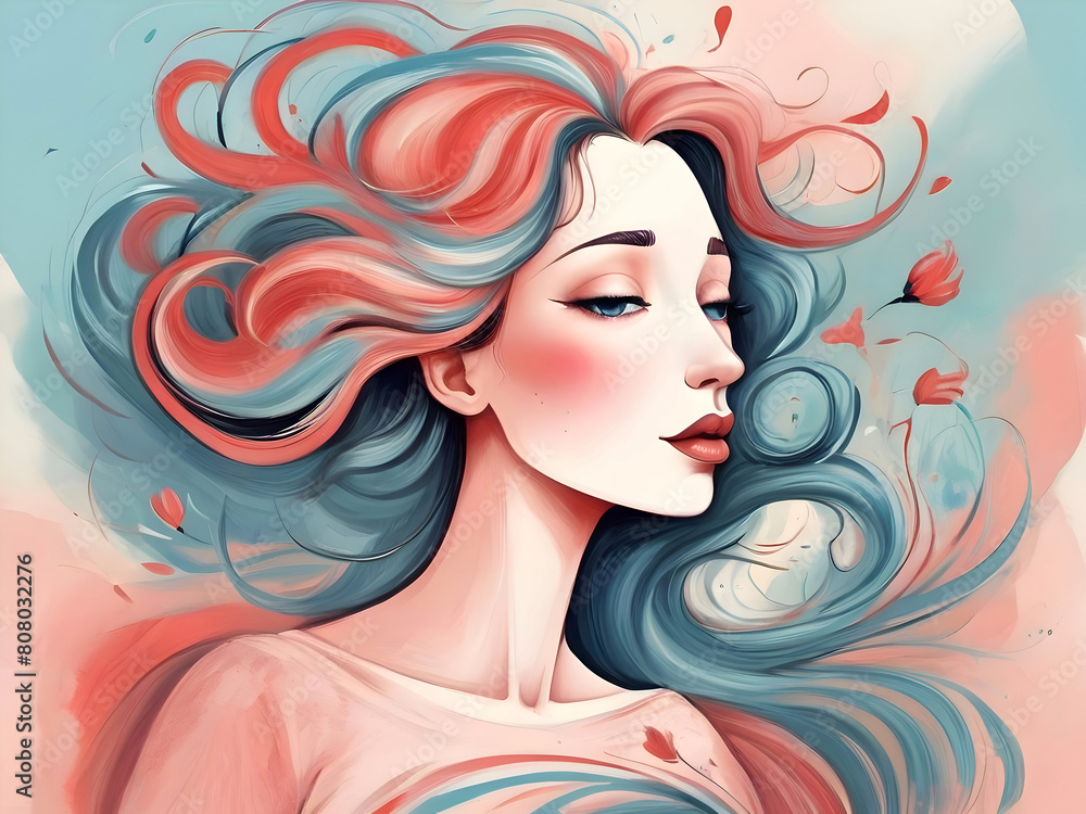 Girl Portrait Surreal Illustration Art Girl Portrait Surreal Illustration Art