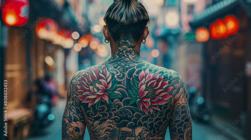 Man with big tattoo generative ai Man with big tattoo generative ai