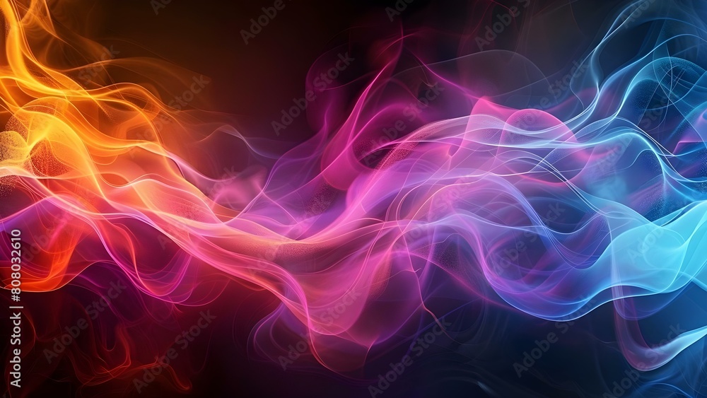 Iridescent holographic neon wave design element for backgrounds banners and posters. Concept Iridescent Design Elements, Holographic Waves, Neon Colors, Backgrounds, Banners