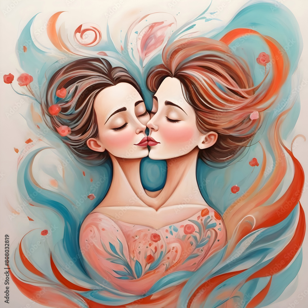 Girl Heart Love Portrait Surreal Illustration Art Girl Heart Love Portrait Surreal Illustration Art