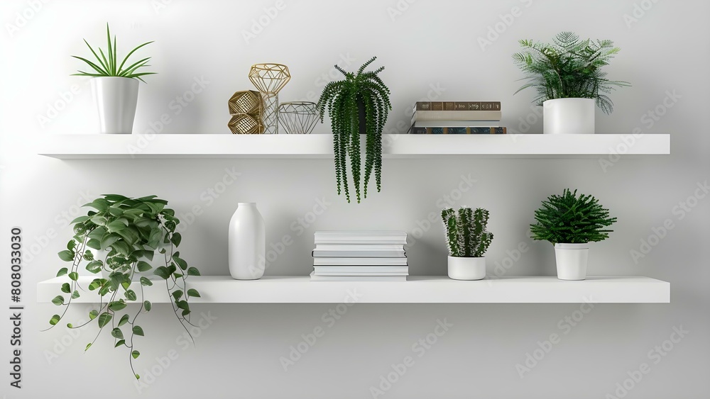 Floating white wall shelf for stylish home storage and organization. Concept Home decor, Stylish storage, Organization, Wall shelf, Floating shelf