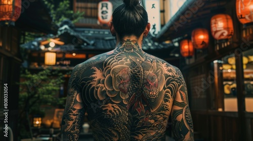Man with big tattoo generative ai