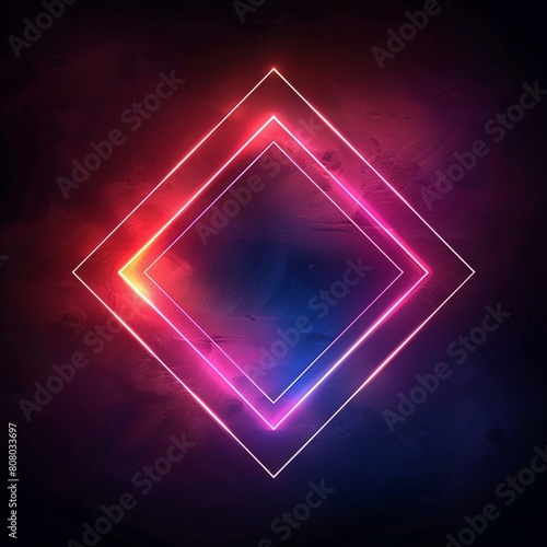 Rhombus futuristic background, Abstract geometric shape theme, neon color