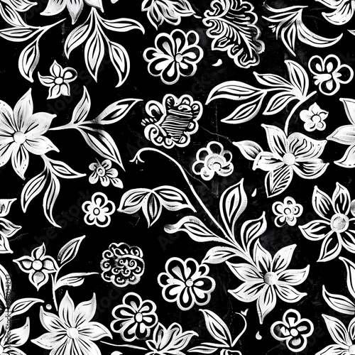 seamless floral pattern wallpaper ai generative 