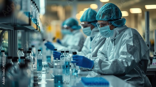 Scientists in Lab Coats Conducting Medical Research in Lab