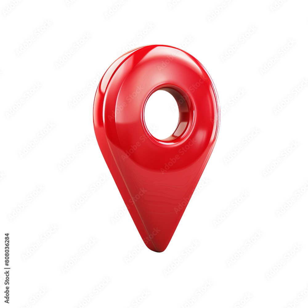 The red colour location icon is isolated on a transparent background The red colour location icon is isolated on a transparent background