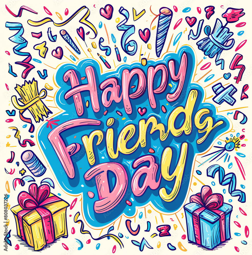 Abstract vector illustration design for a greeting card on Happy International Friendship Day, depicting a group of friends seen from the back Abstract vector illustration design for a greeting card on Happy International Friendship Day, depicting a group of friends seen from the back