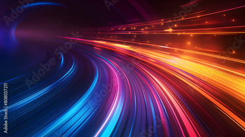 Vibrant Abstract Light Swirls on a Gradient Background
