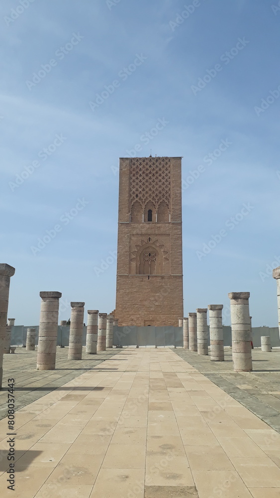 The Hassan Tower in Rabat, Morocco, embodies historical and architectural grandeur, testifying to the cultural richness and national pride of the kingdom