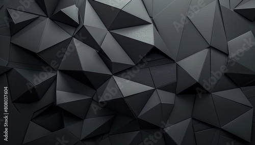 Dark grey flooring with a striking triangle pattern in monochrome photography