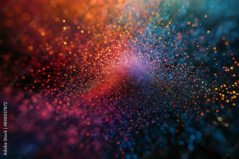 abstract image filled with vibrant, particles of various sizes and colors abstract image filled with vibrant, particles of various sizes and colors