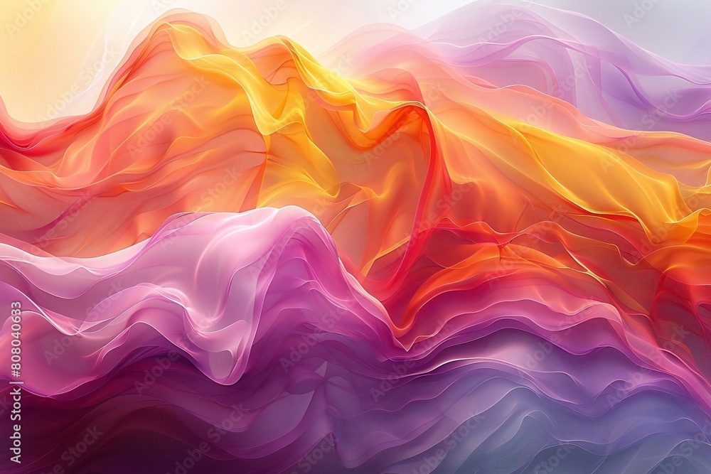 Abstract background with smooth lines in purple, orange and yellow colors