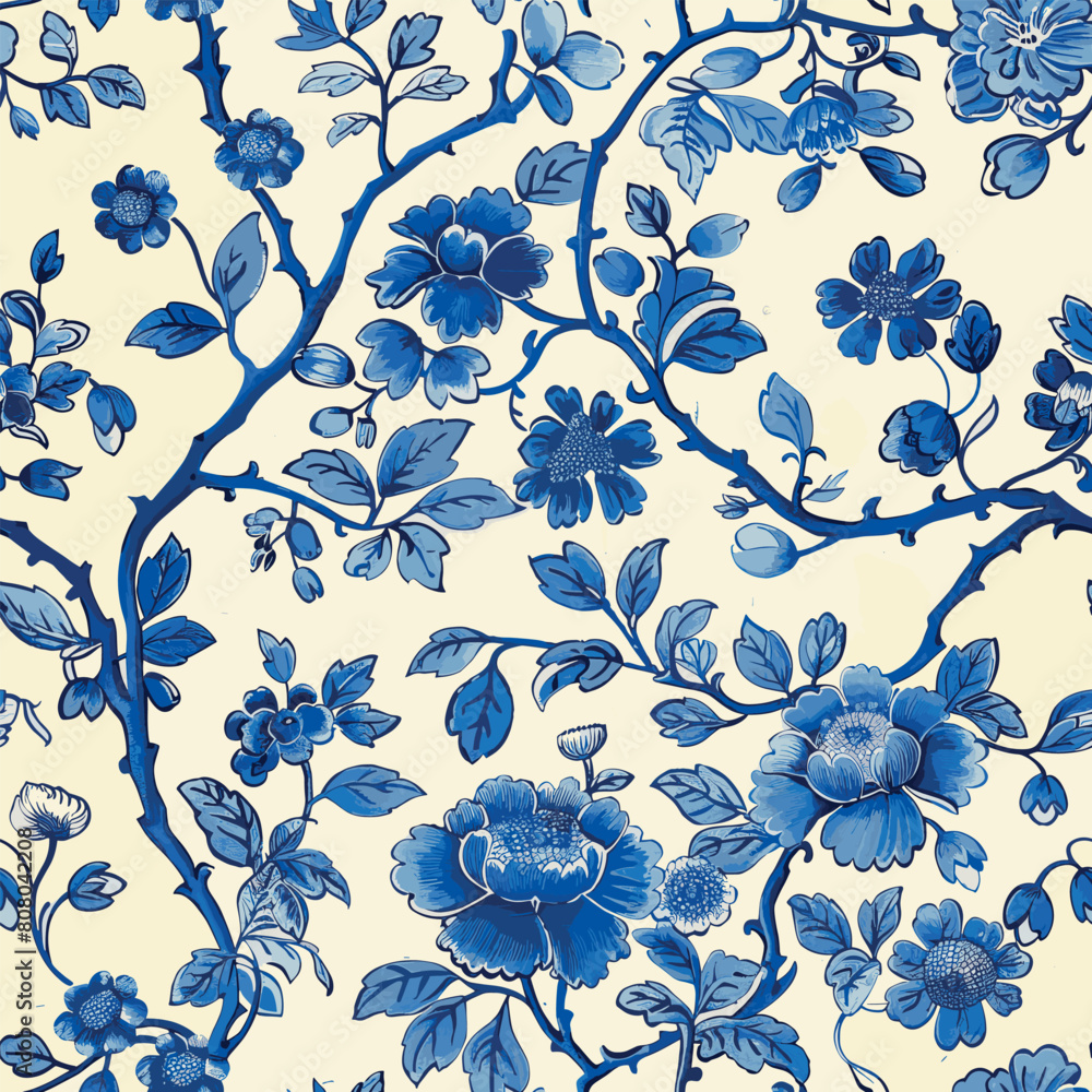 Blue Flower Pattern Examples of Chinese Ornament Blue Flower Pattern Examples of Chinese Ornament