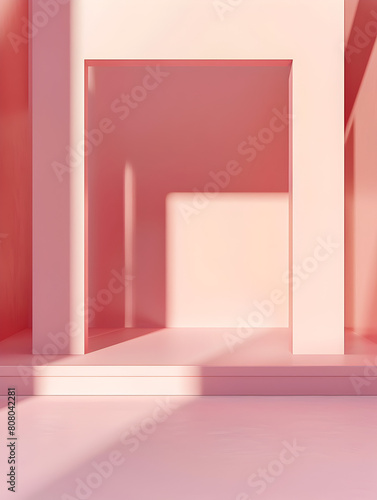 A pink room with a pink wall and pink floor