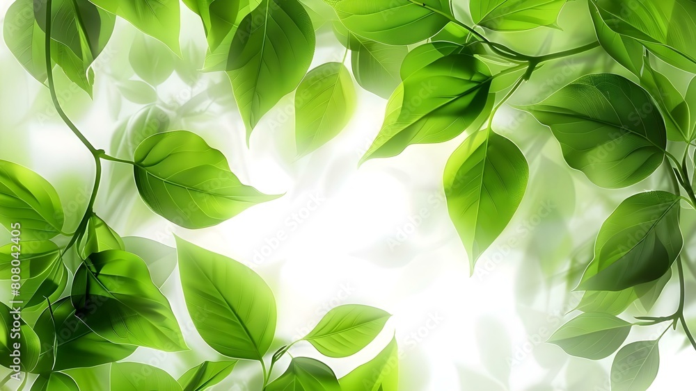 Creating a serene atmosphere with green leaves seemingly growing from a white canvas. Concept Nature Photography, Visual Art, Greenery Decor, Meditation Space, Botanical Aesthetics Creating a serene atmosphere with green leaves seemingly growing from a white canvas. Concept Nature Photography, Visual Art, Greenery Decor, Meditation Space, Botanical Aesthetics