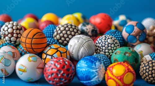 A bunch of colorful balls are sitting on top of each other, AI © starush
