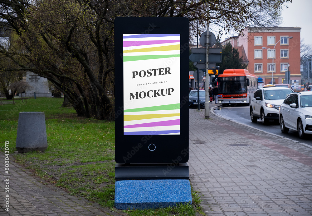 City Display Stand Mockup Stock Template | Adobe Stock