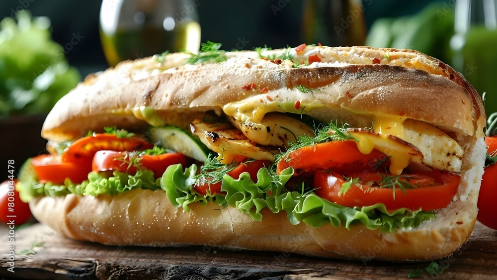 Sandwich on Wooden Board: Perfect for Food Blog or Menu Design. Concept Food Photography, Menu Design, Wooden Board Presentation Sandwich on Wooden Board: Perfect for Food Blog or Menu Design. Concept Food Photography, Menu Design, Wooden Board Presentation