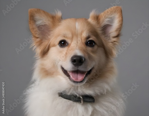 Happy fluffy smiling dog. Pets concept