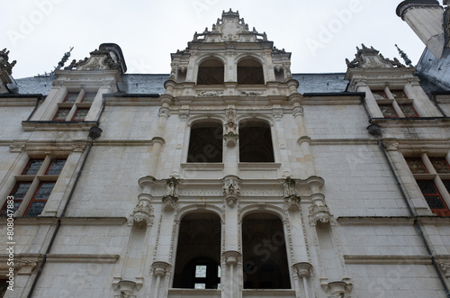 Renaissance castle of Azay-Le-Rideau, France. Built in the 16th century and enlarged in the 19th century. Renaissance style.