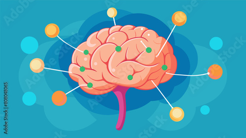 A 3D model of a brain with different areas representing different stages of nerve cell rejuvenation after being treated with ketamine..