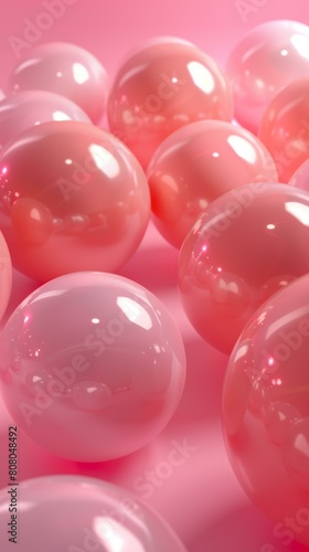 Pink Spheres with Pink Background