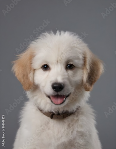 Happy fluffy smiling dog. Pets concept