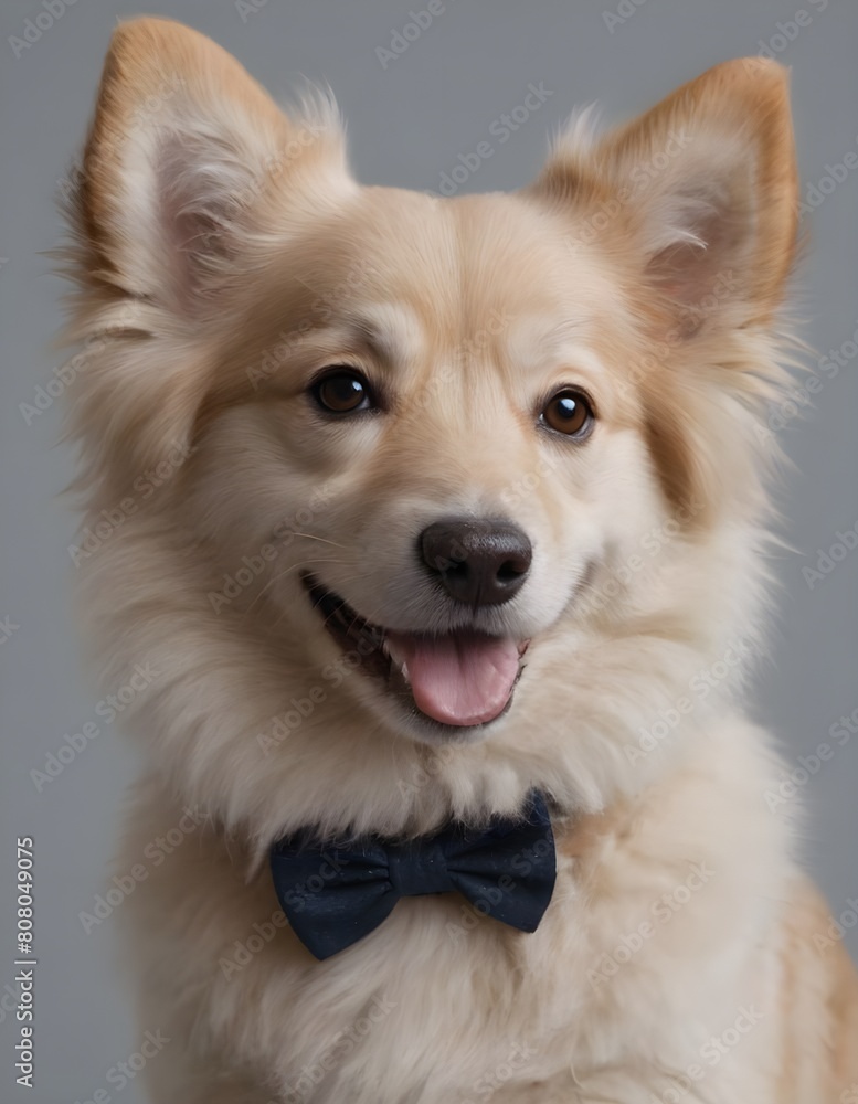 Happy fluffy smiling dog. Pets concept Happy fluffy smiling dog. Pets concept