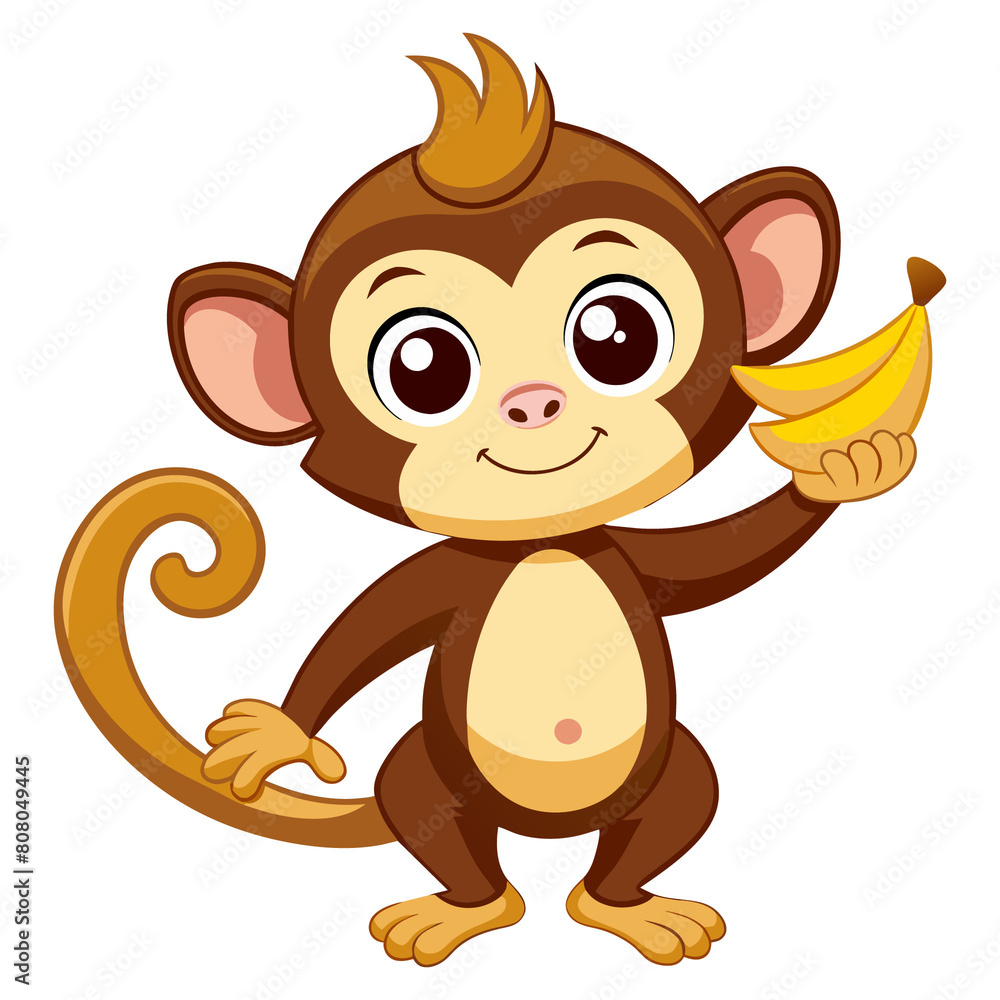 Fototapeta premium Jungle Junior: Playful Monkey Adventure