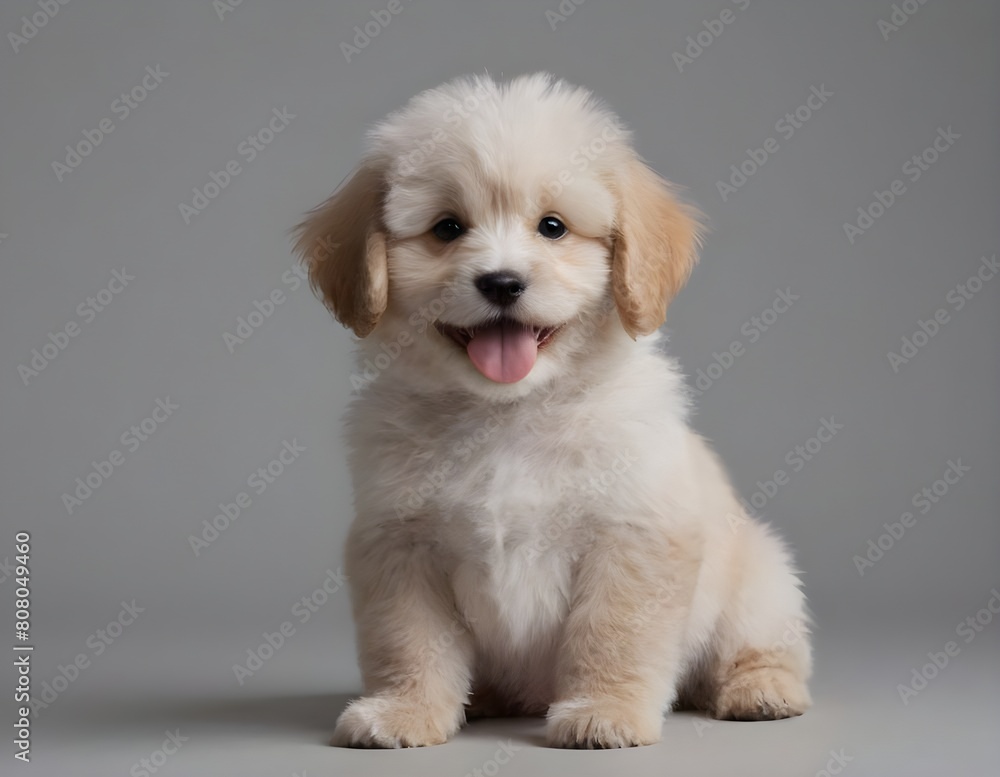 Happy fluffy smiling dog. Pets concept Happy fluffy smiling dog. Pets concept