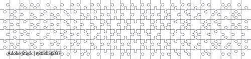 Jigsaw puzzle template pieces, pattern for game backgrounds. Flat vector illustration isolated on white background.