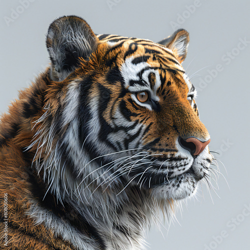 Tiger Head on Transparent Background