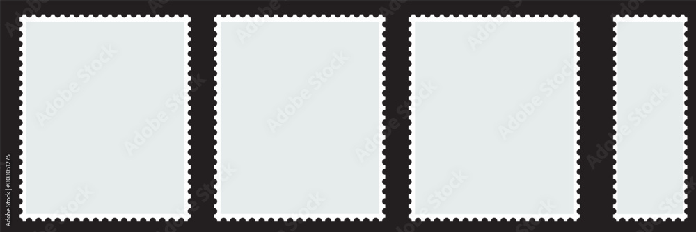 Postage stamp borders set vector