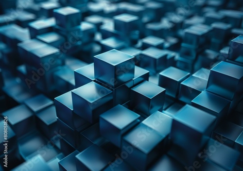 Blue Metallic Cubes