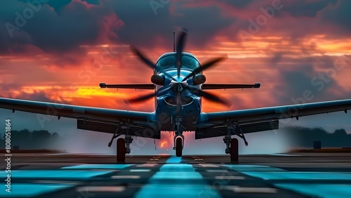 Understanding the Components and Functions of a Propeller-driven Jet Aircraft. Concept Propeller-Driven Aircraft, Flight Components, Aviation Technology, Aircraft Functions, Jet Performance photo