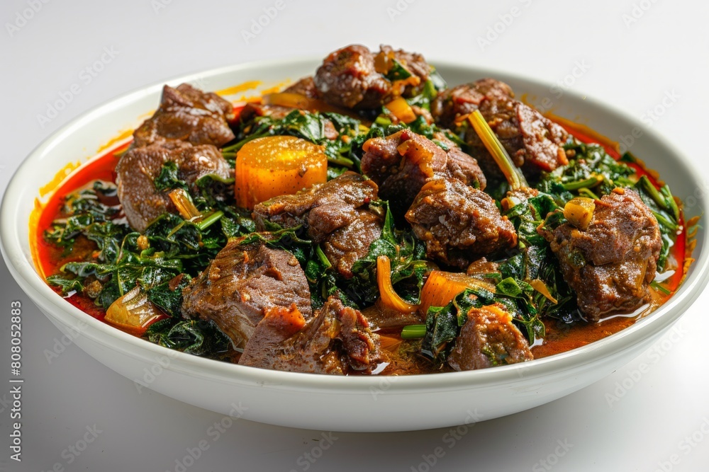 Togolese Gboma Dessi with spinach and beef