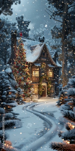 Christmas Eve in a Snowy Village