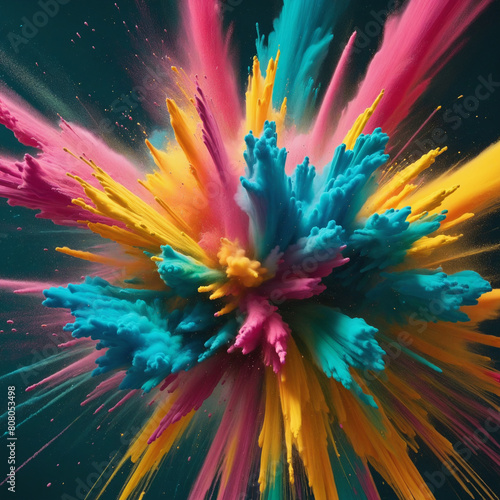 Colorful Dust Explosion  Exploring Abstract Art with AI Technology