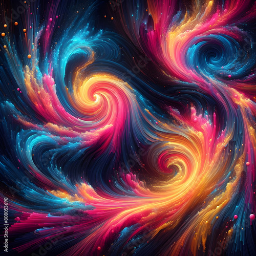 abstract fractal background swirl, light, spiral, space, wallpaper, illustration, design, Ai generated 