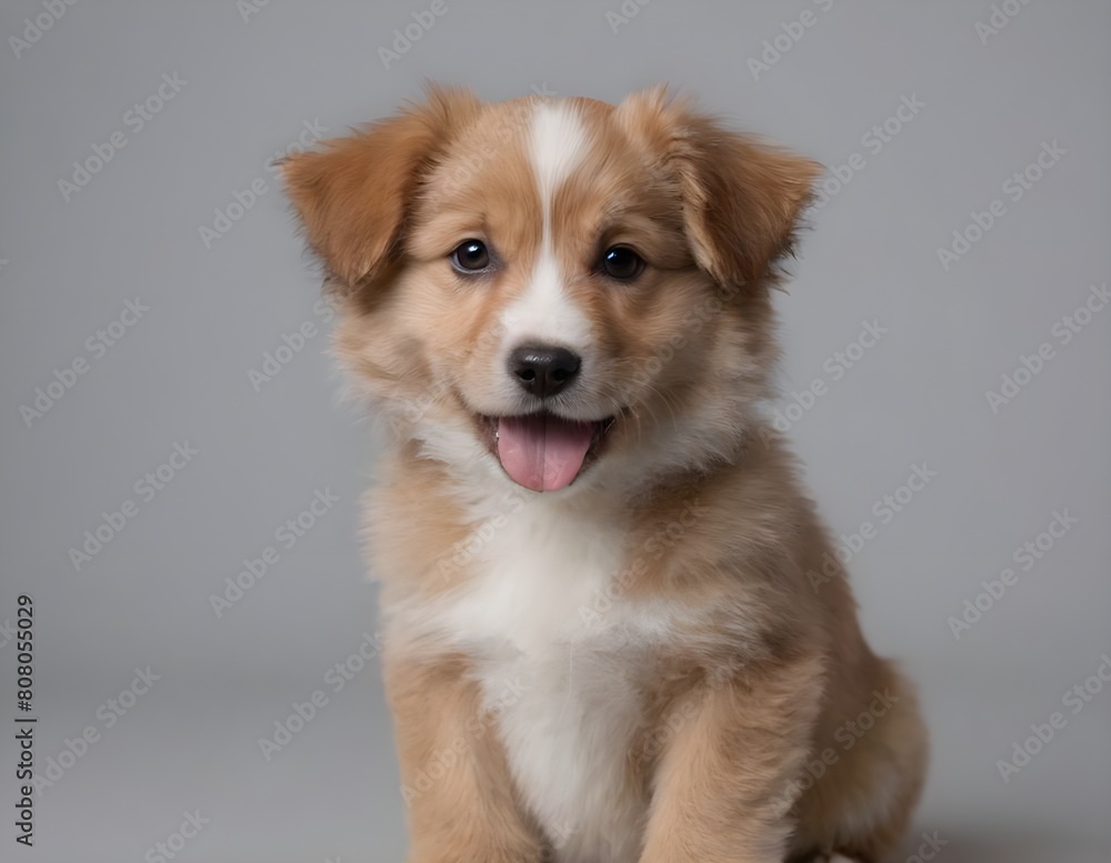 Happy fluffy smiling dog. Pets concept Happy fluffy smiling dog. Pets concept