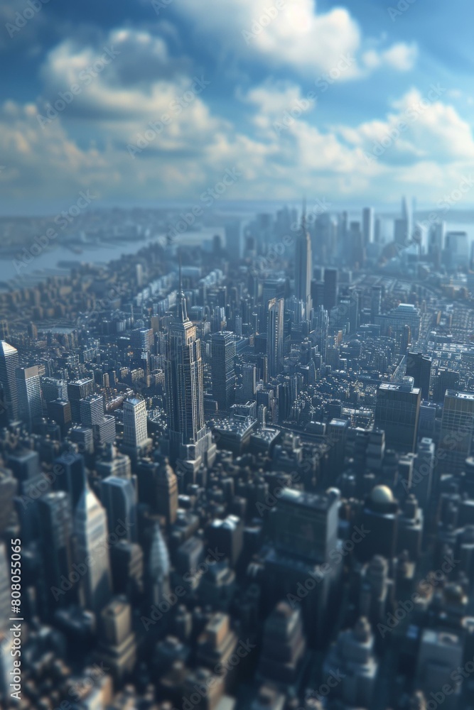New York Cityscape with Empire State Building in Focus