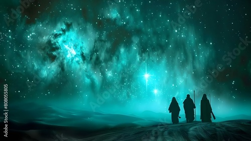 Digital art of the Three Wise Men on their way to Bethlehem. Concept Religious art, Bible scenes, Digital illustration, Three Wise Men, Nativity art