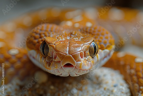 Portrait of a Red-backed Corn Snake (Naja) photo