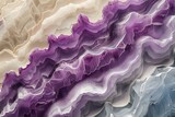 Abstract background of purple and white layers of agate closeup