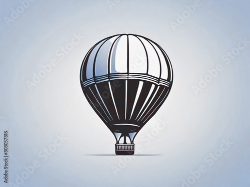 モノクロでフラットなデザインの気球 photo