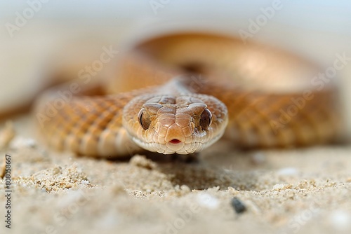 Close up shot of a corn snake on the sand, Thailand