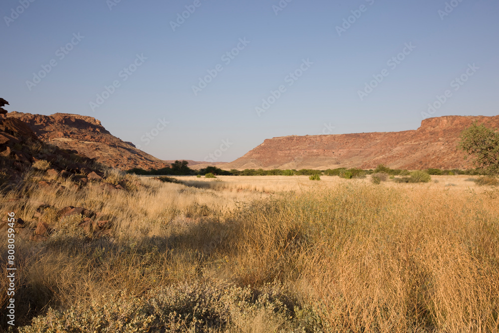 Naklejka premium Namibia landscape on a sunny autumn day