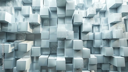 Abstract 3D rendering of a white cube background